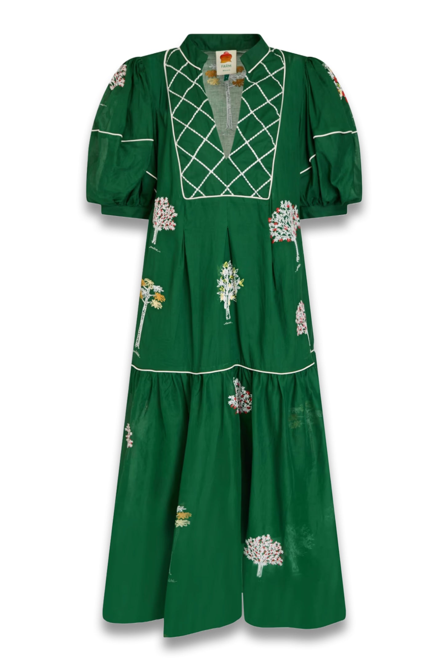 Embroidered Cotton-Voile Midi Dress