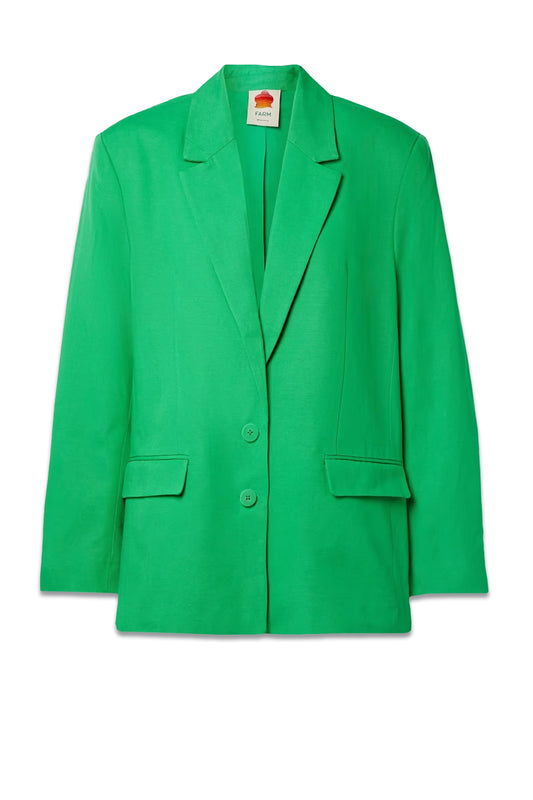 Lyocell And Cotton-blend Blazer Green