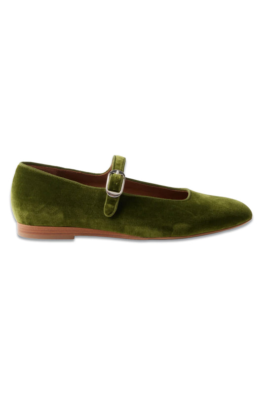 Velvet Mary Jane Ballet Flats