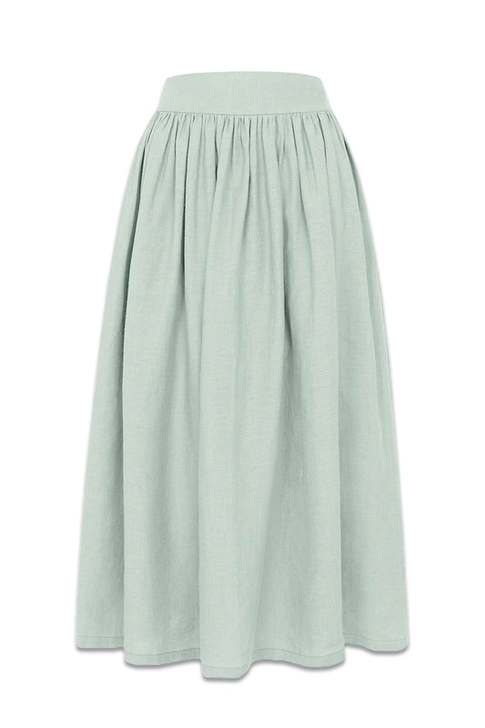 The Paulina Midi Skirt In Mint