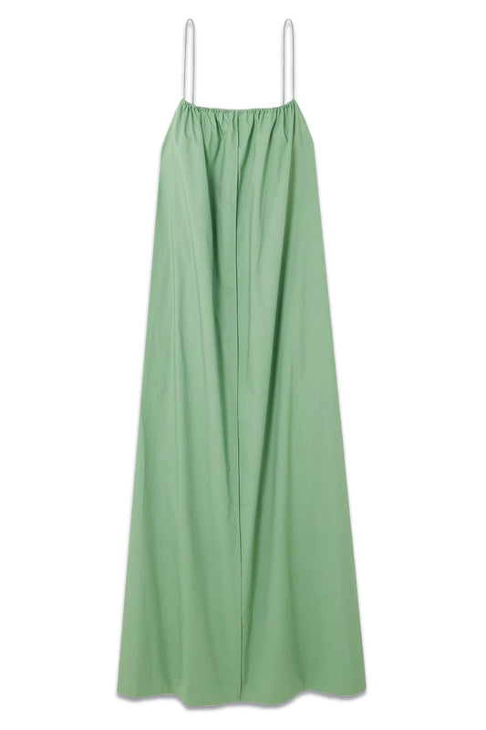 Lanney Gathered Organic Cotton-poplin Maxi Dress