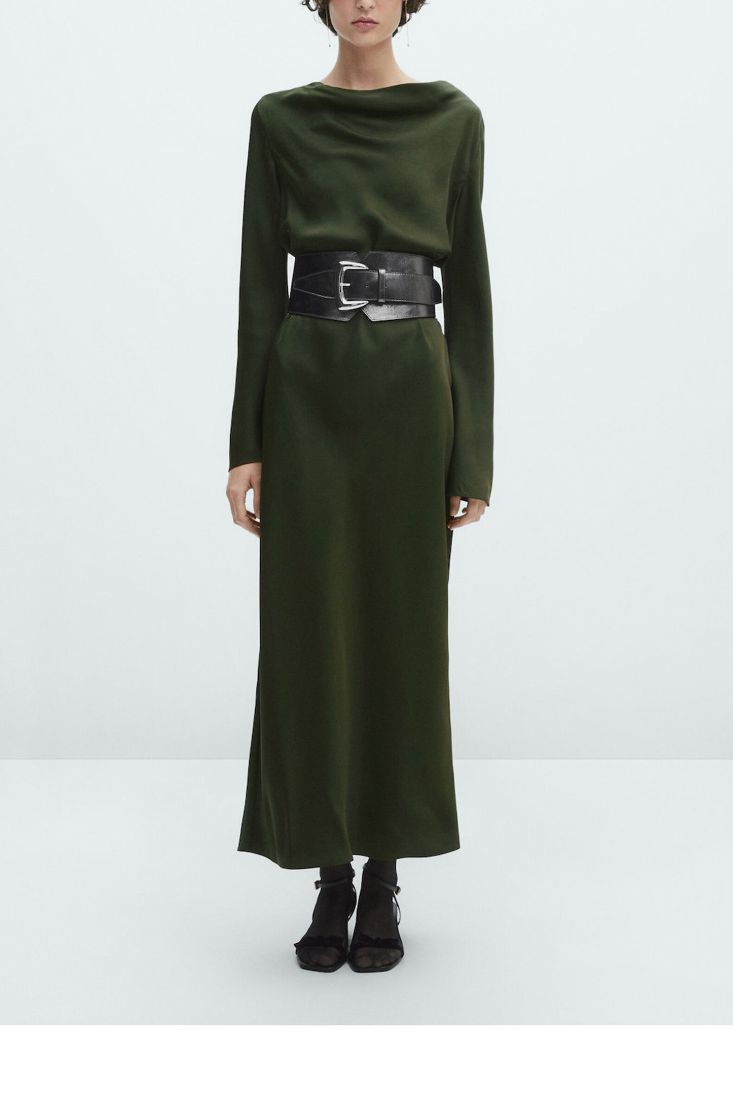 Long Sleeve Satin Dress