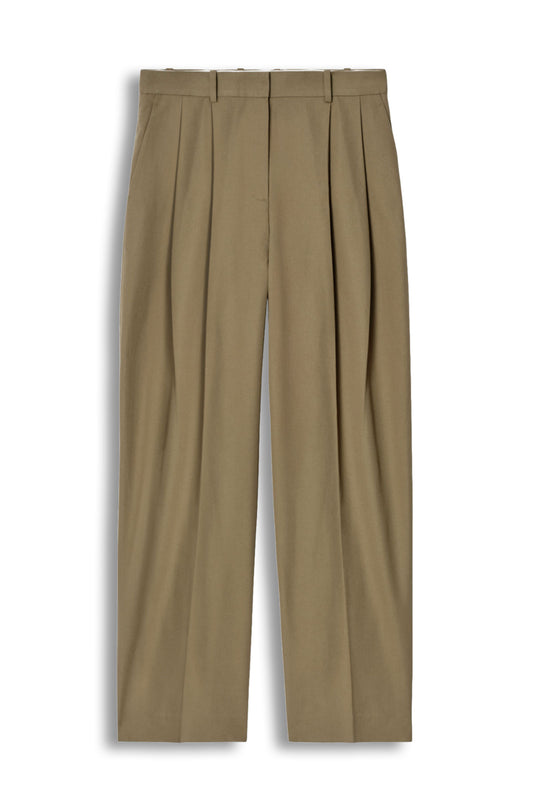 Relaxed Cotton Wide-Leg Trousers