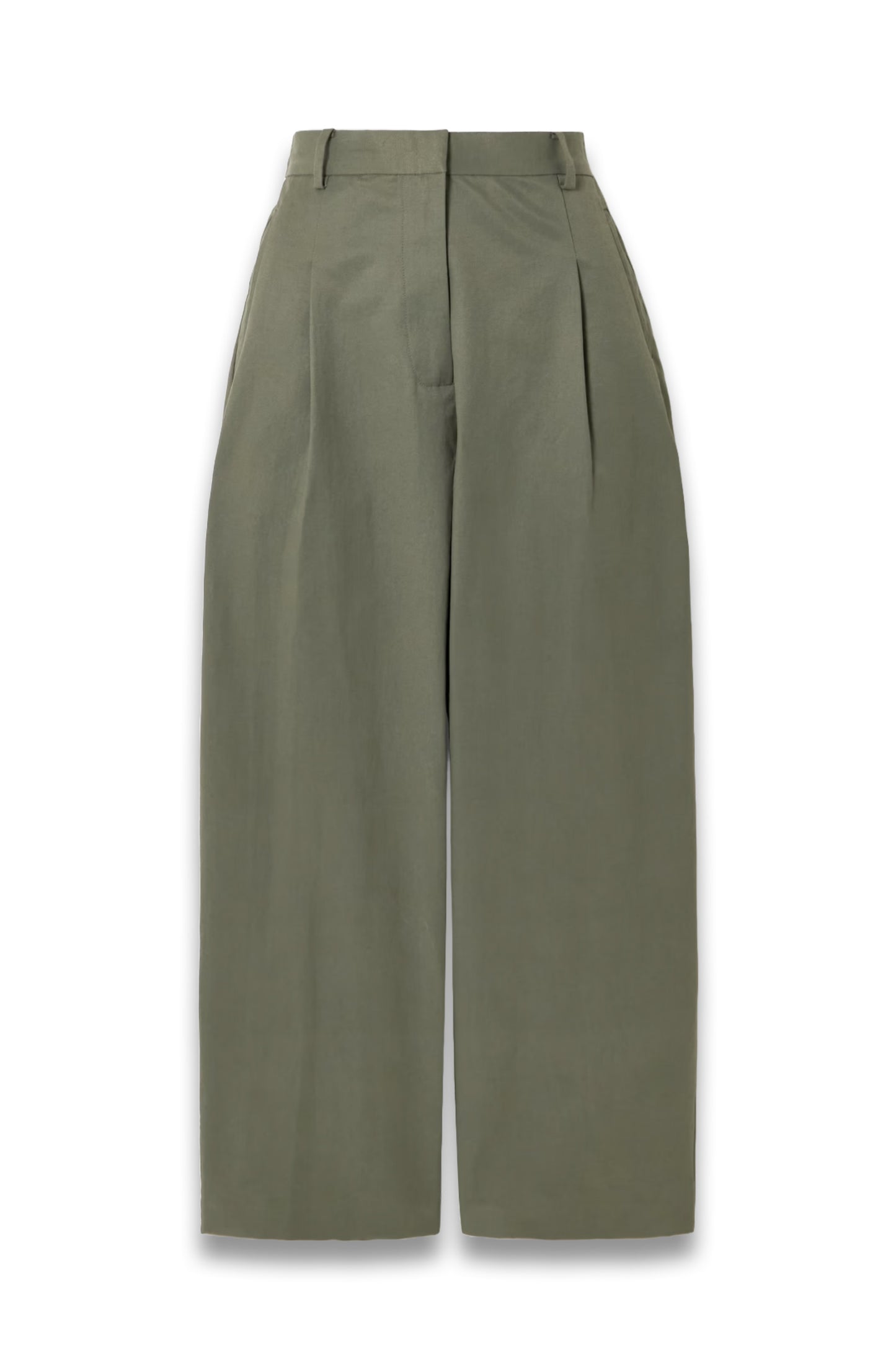 Pleated Cotton-blend Tapered Pants