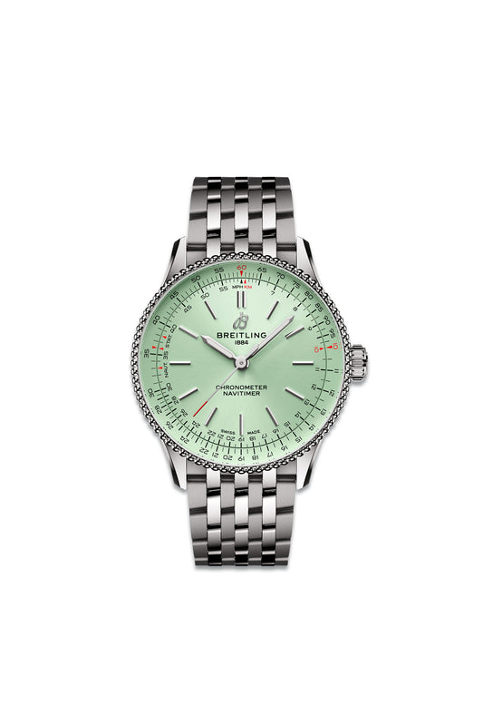 Navitimer Automatic 36 With Green Dial & Stainless Steel Strap