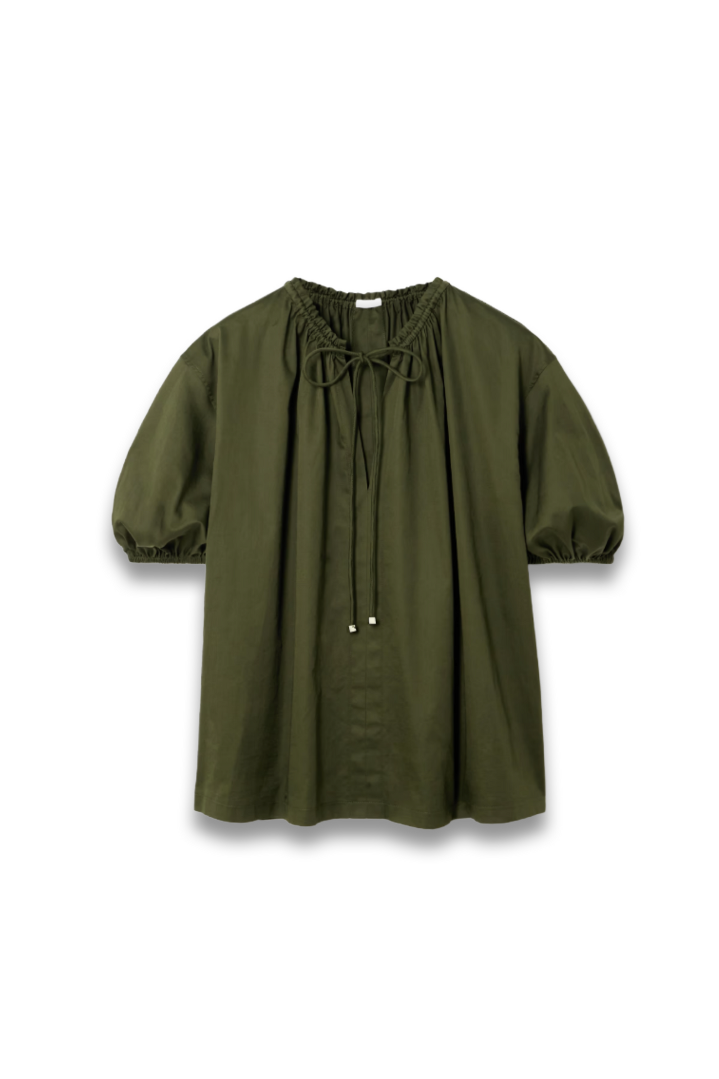 Nador Tie-Detailed Gathered Cotton-Sateen blouse