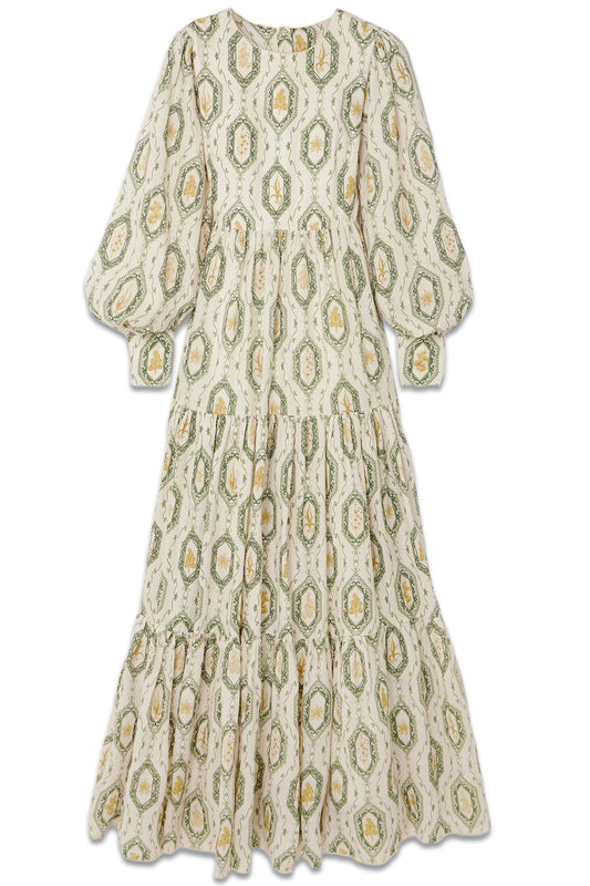 + NET SUSTAIN Nuez Tiered Printed Linen Maxi Dress