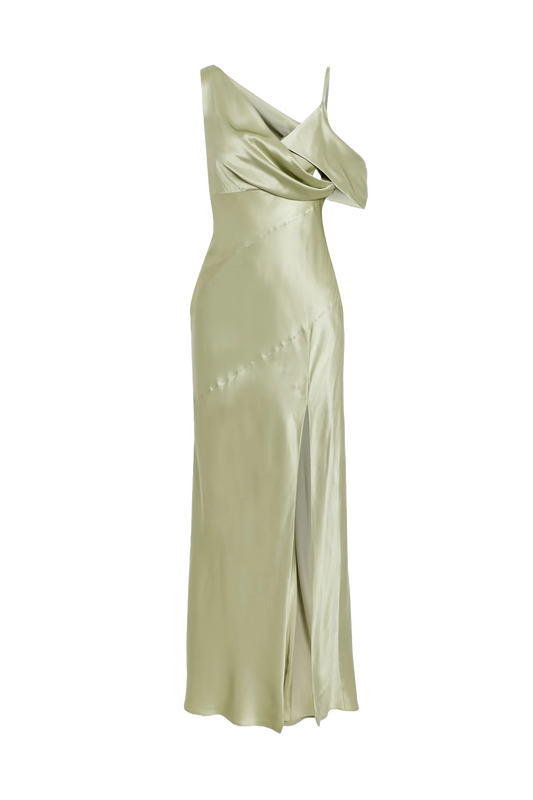 Presley Draped Silk-satin Gown