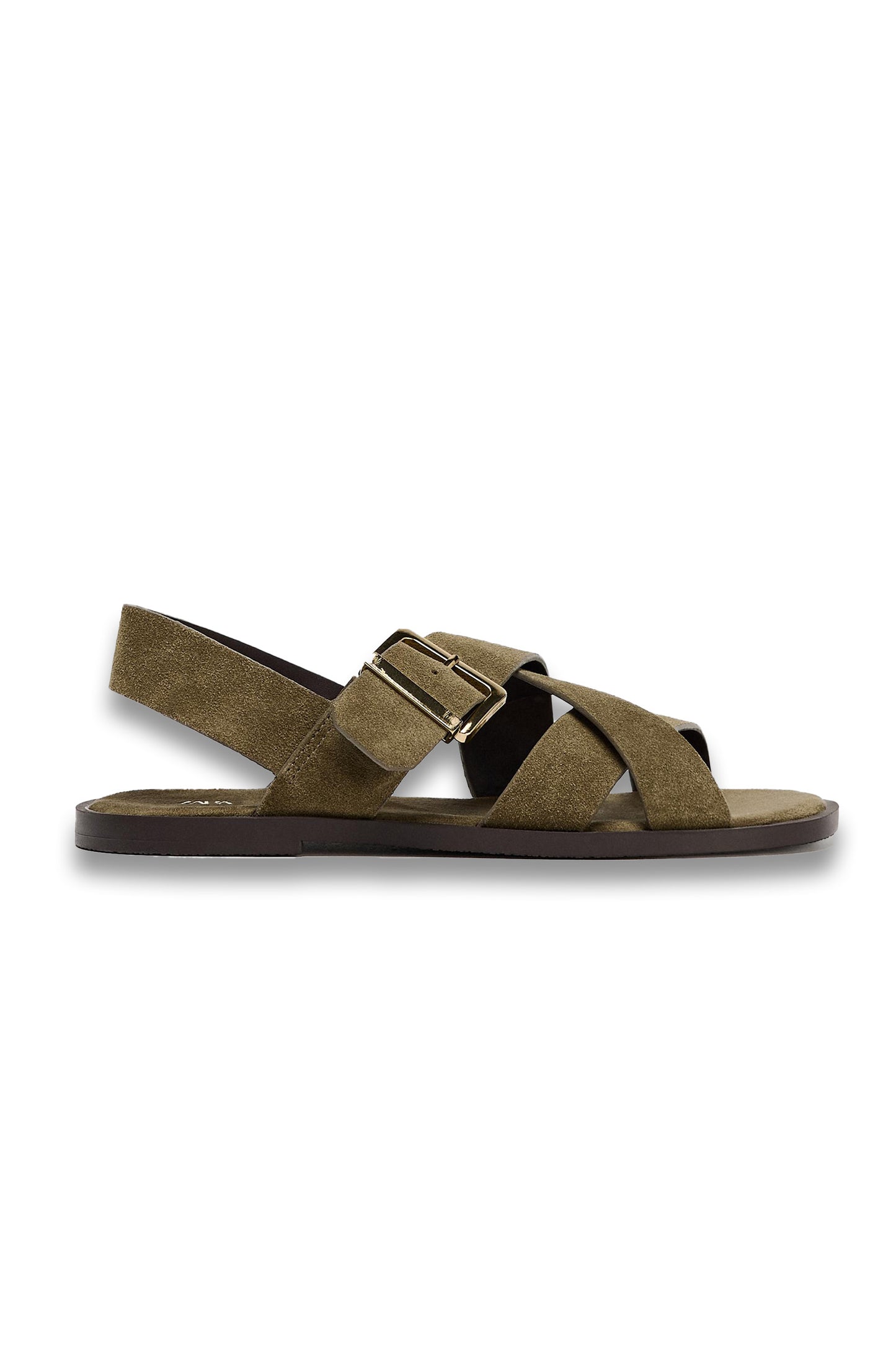 Flat Split Suede Strap Sandals