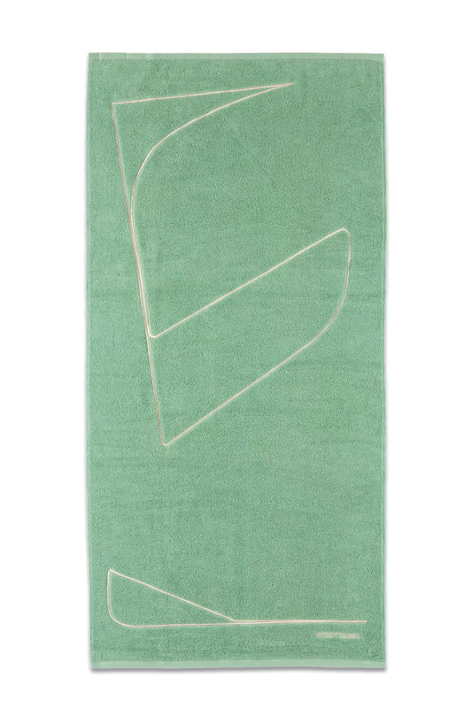 Green Embroidered Beach Towel