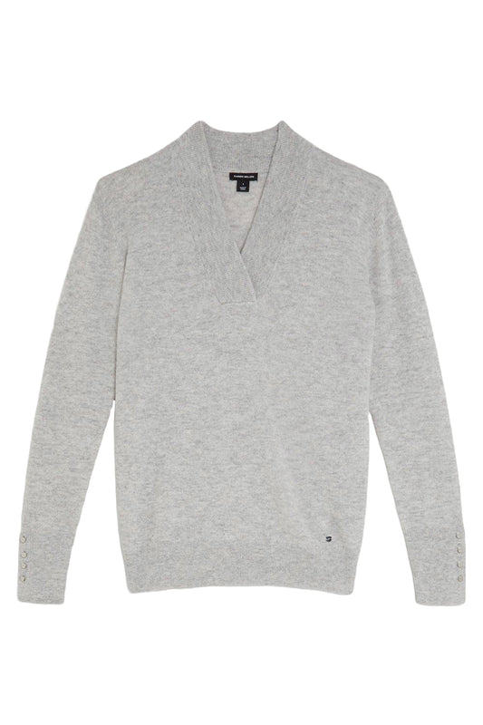 Cashmere V Neck Power Shoulder Knit Jumper