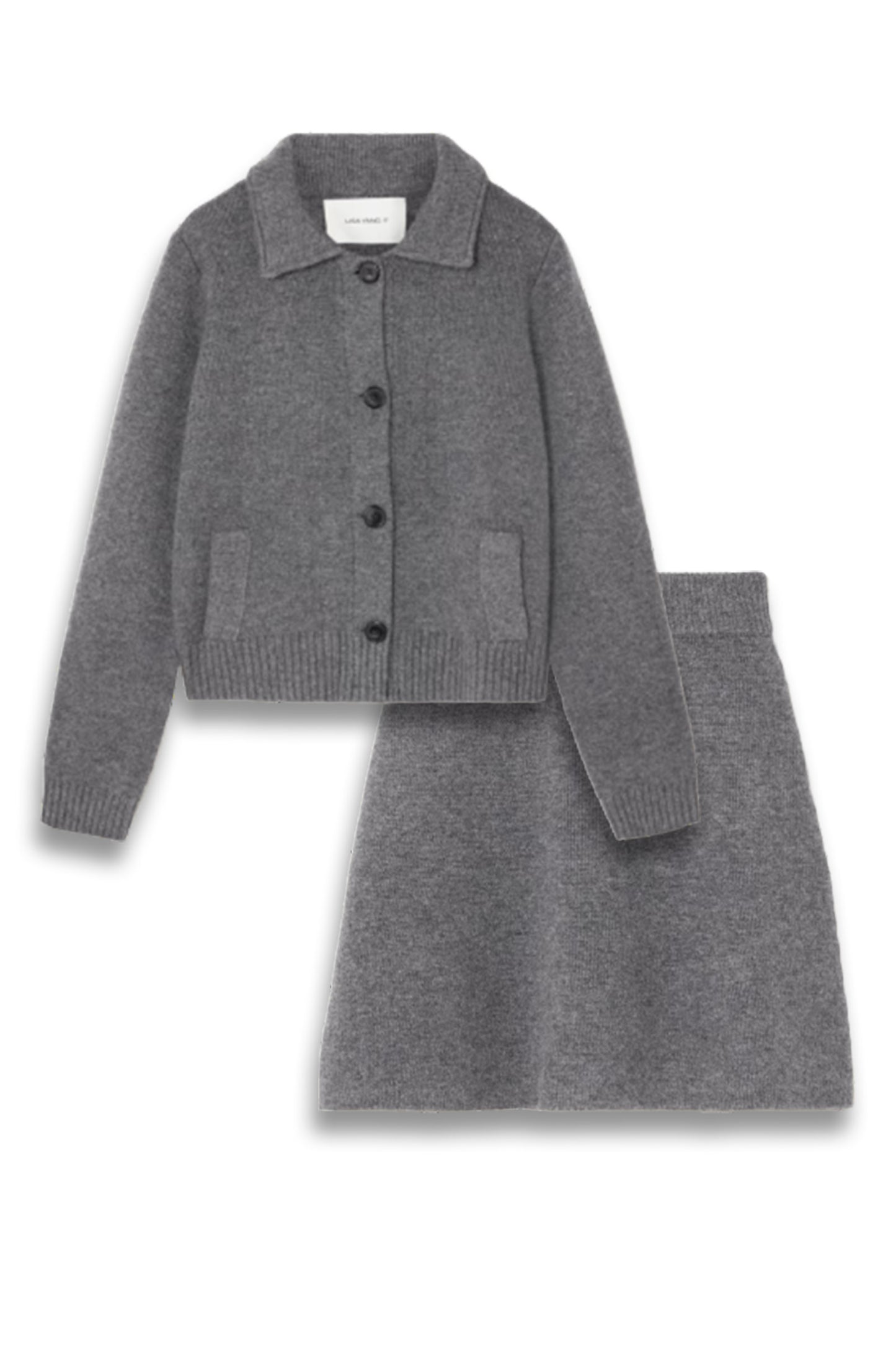Lynna Cashmere Cardigan and Mini Skirt Set
