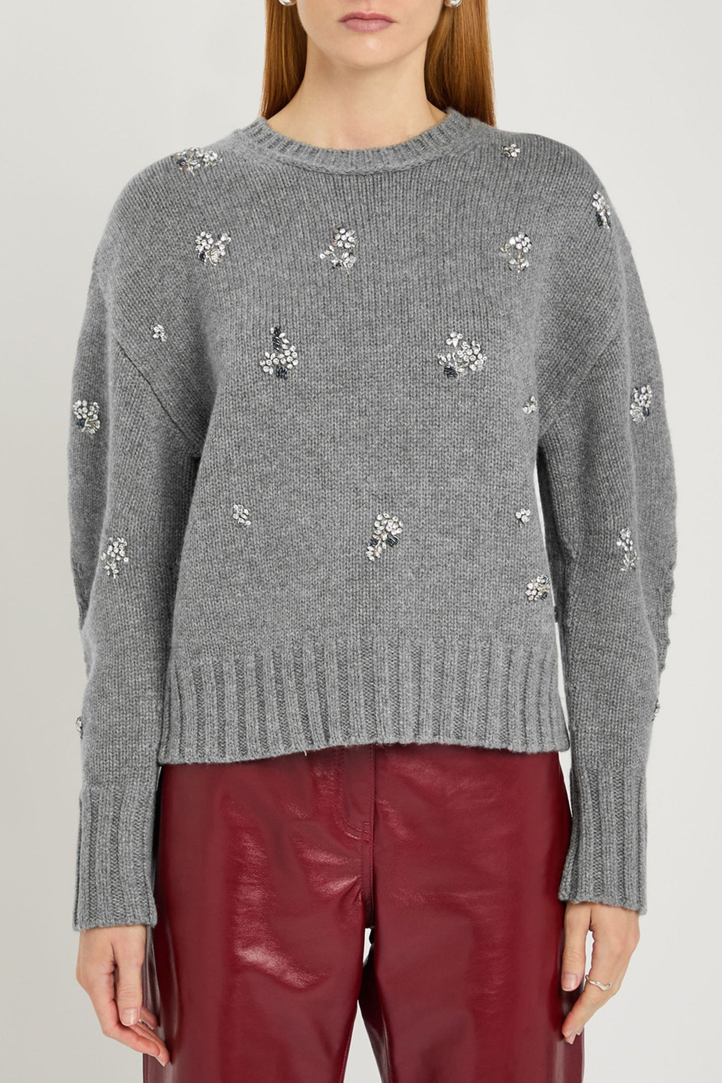 Caroline Embellished Wool and Cashmere-blend Jumper
