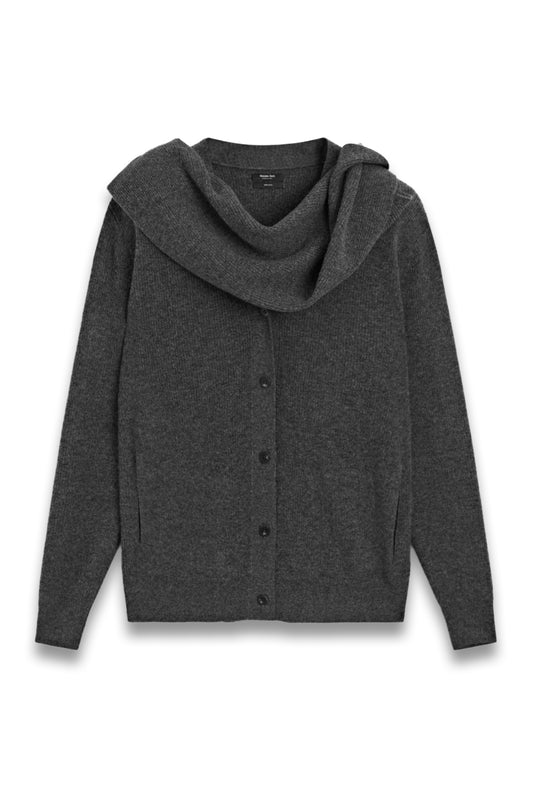 Wool Cardigan with Scarf Detail