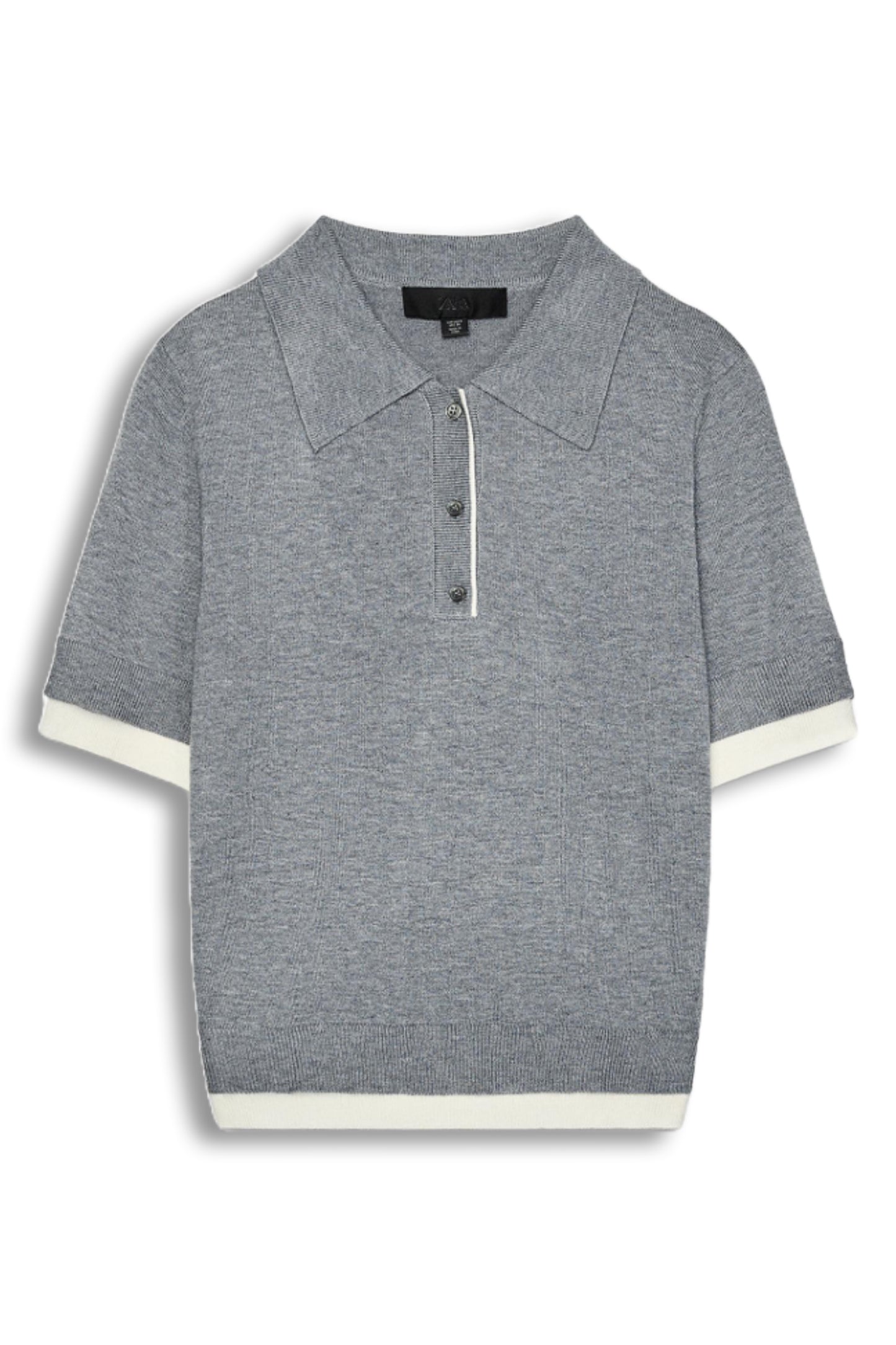 Contrast Knit Polo Top