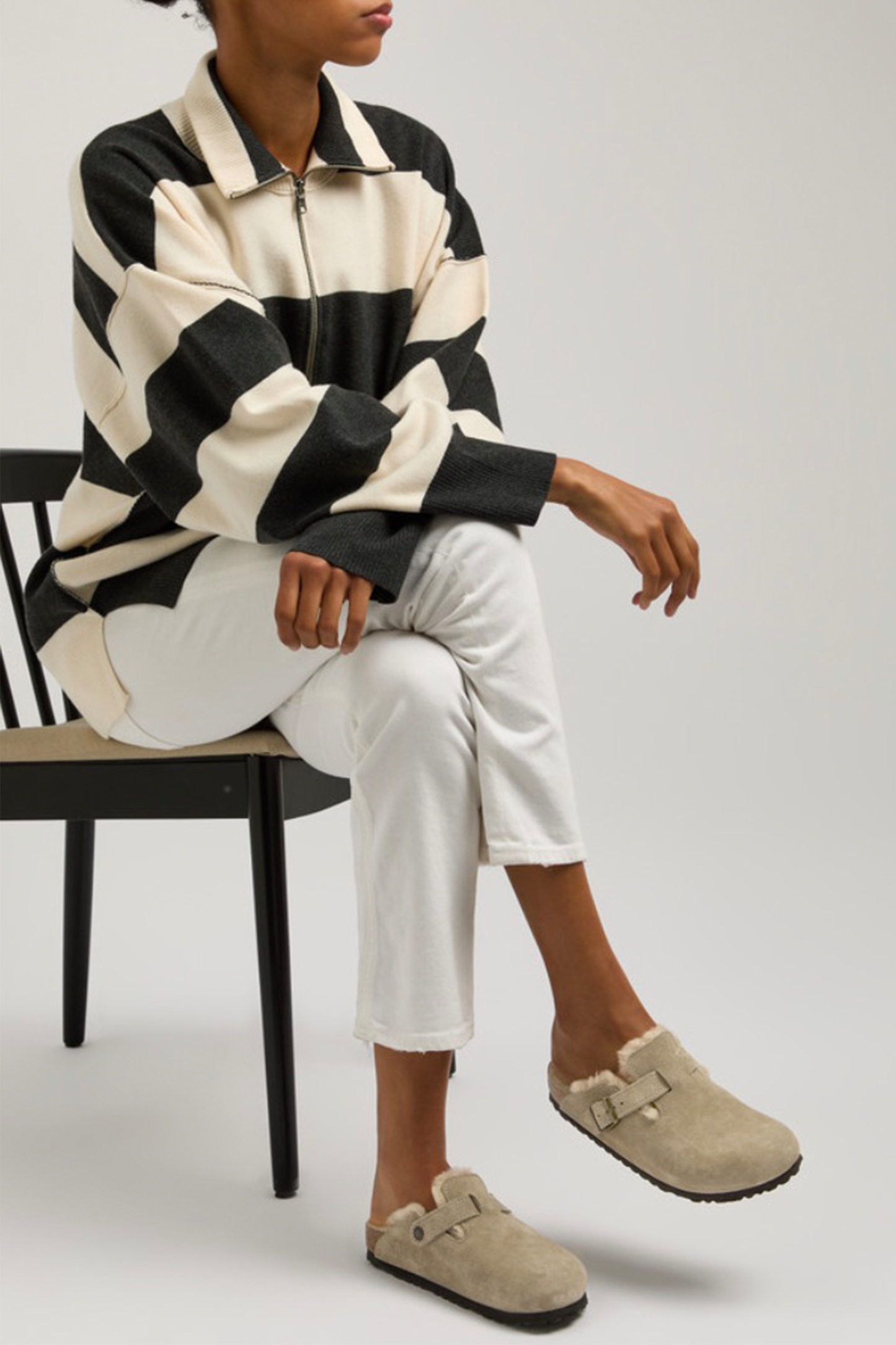 Boston Shearling-Lined Suede Sliders