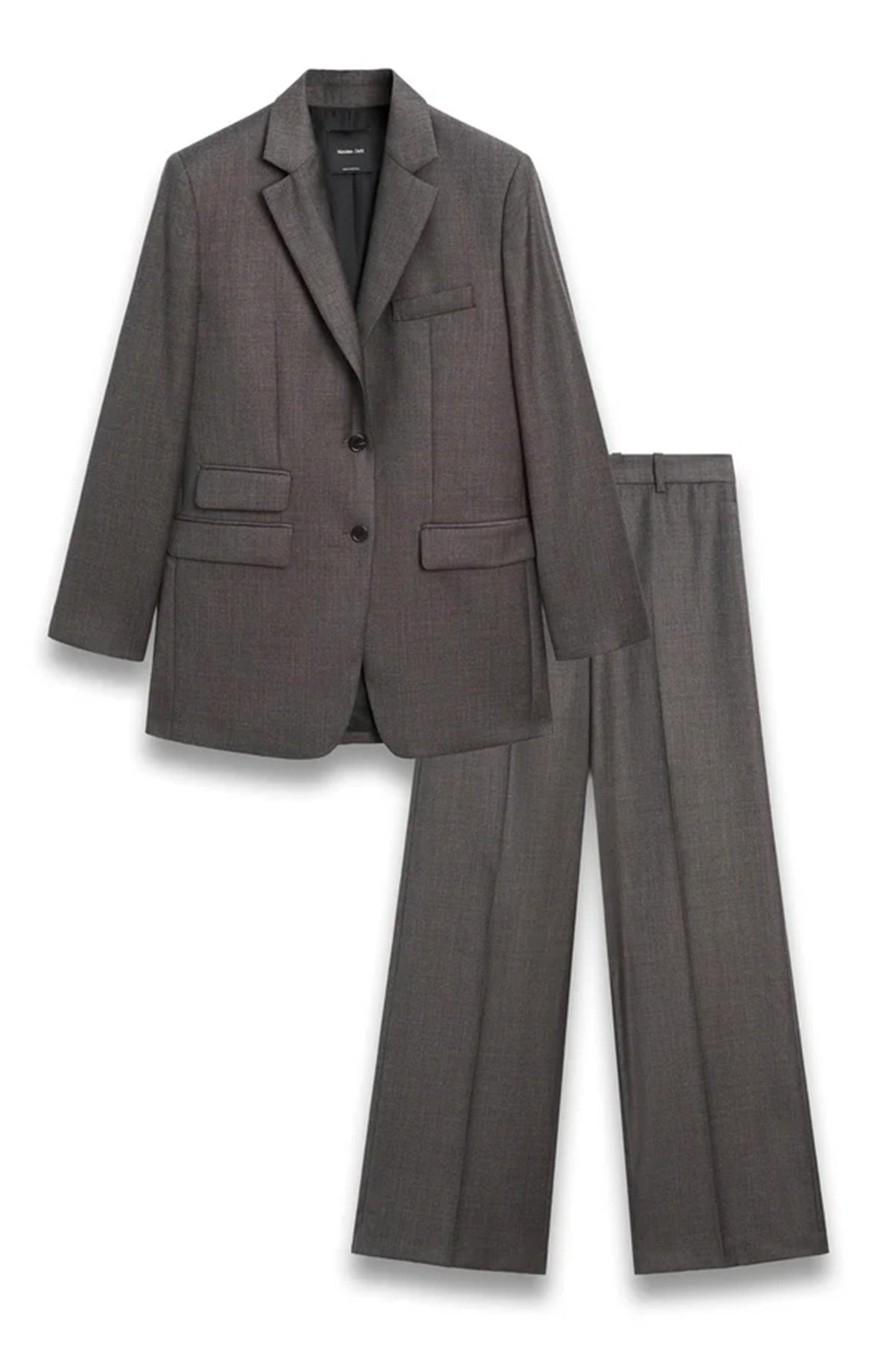 100% Wool Suit Blazer and 100% Wool Wide-leg Suit Trousers