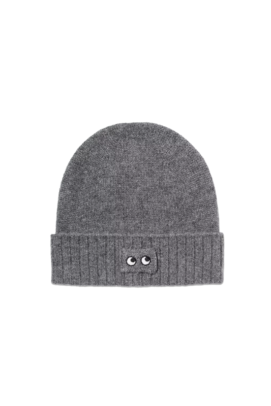 Grey Cashmere Knit Beanie