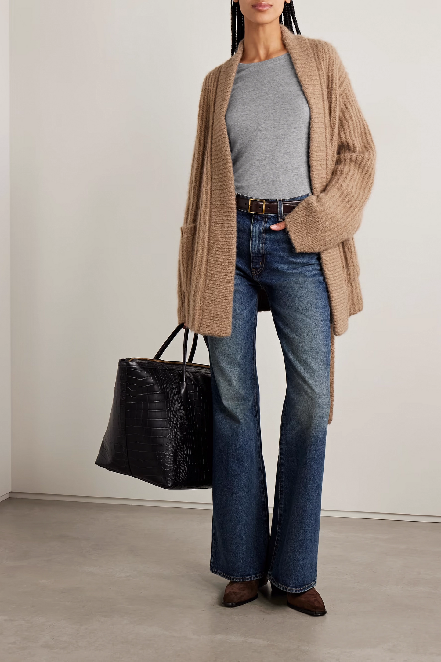 Elin cotton and cashmere-blend T-shirt