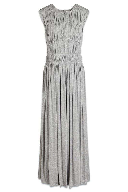 Gathered Plissé-jersey Midi Dress