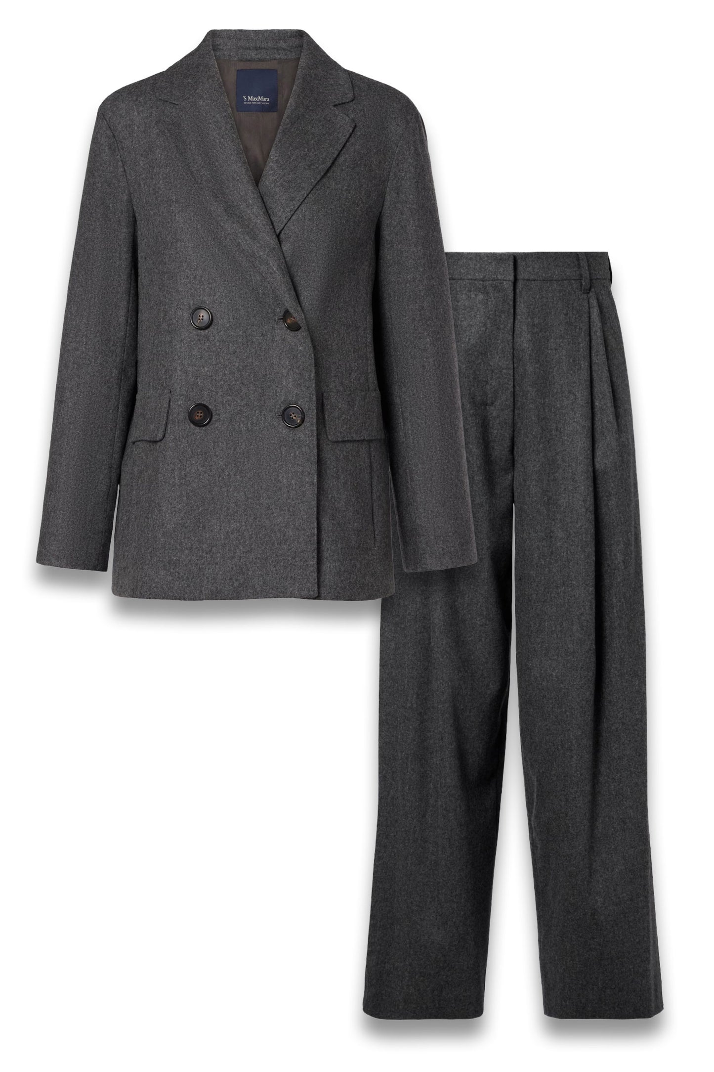 Lena Wool Blazer And High-rise Wool Straight Pants