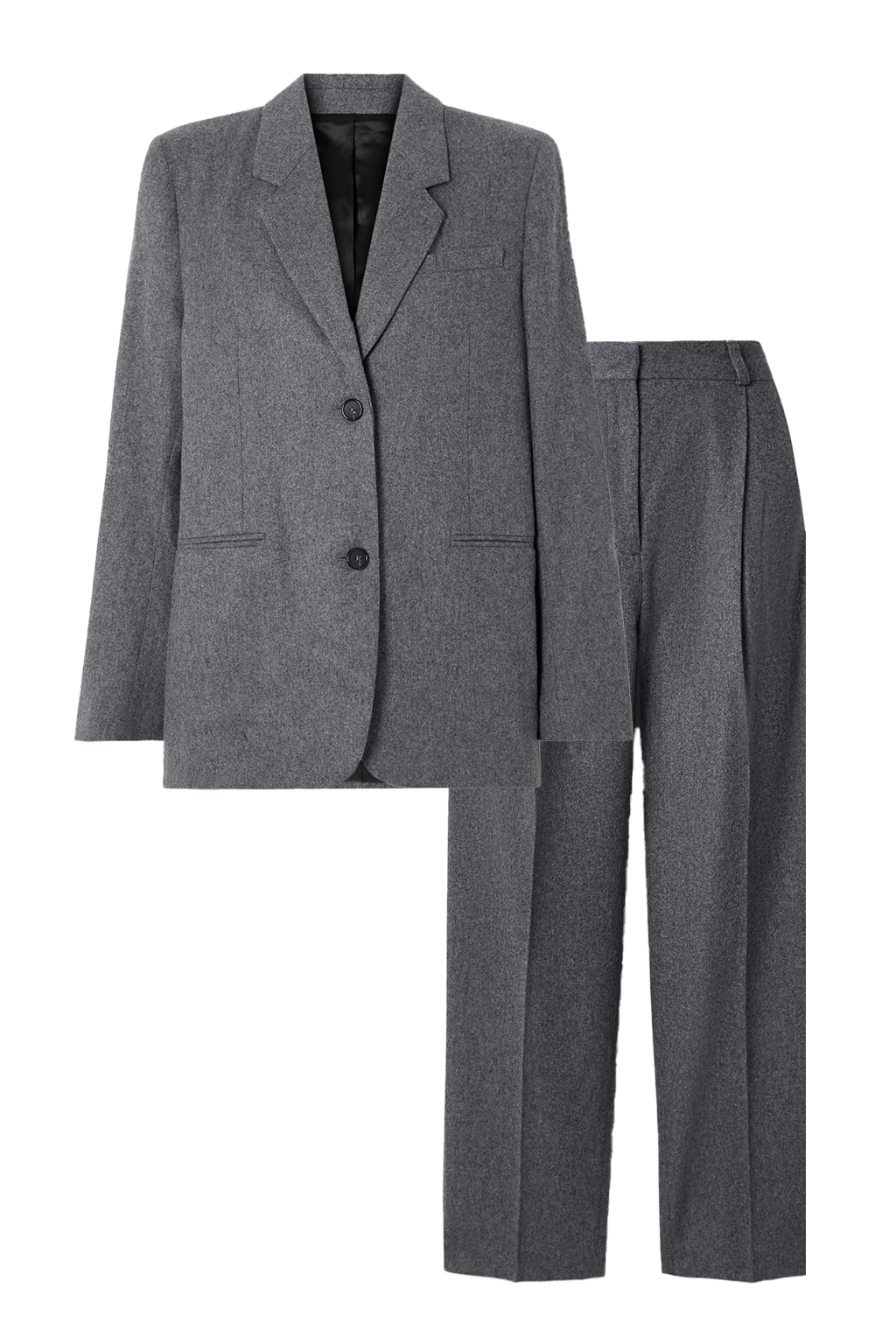 Wool-blend blazer & Pleated wool-blend felt wide-leg pants