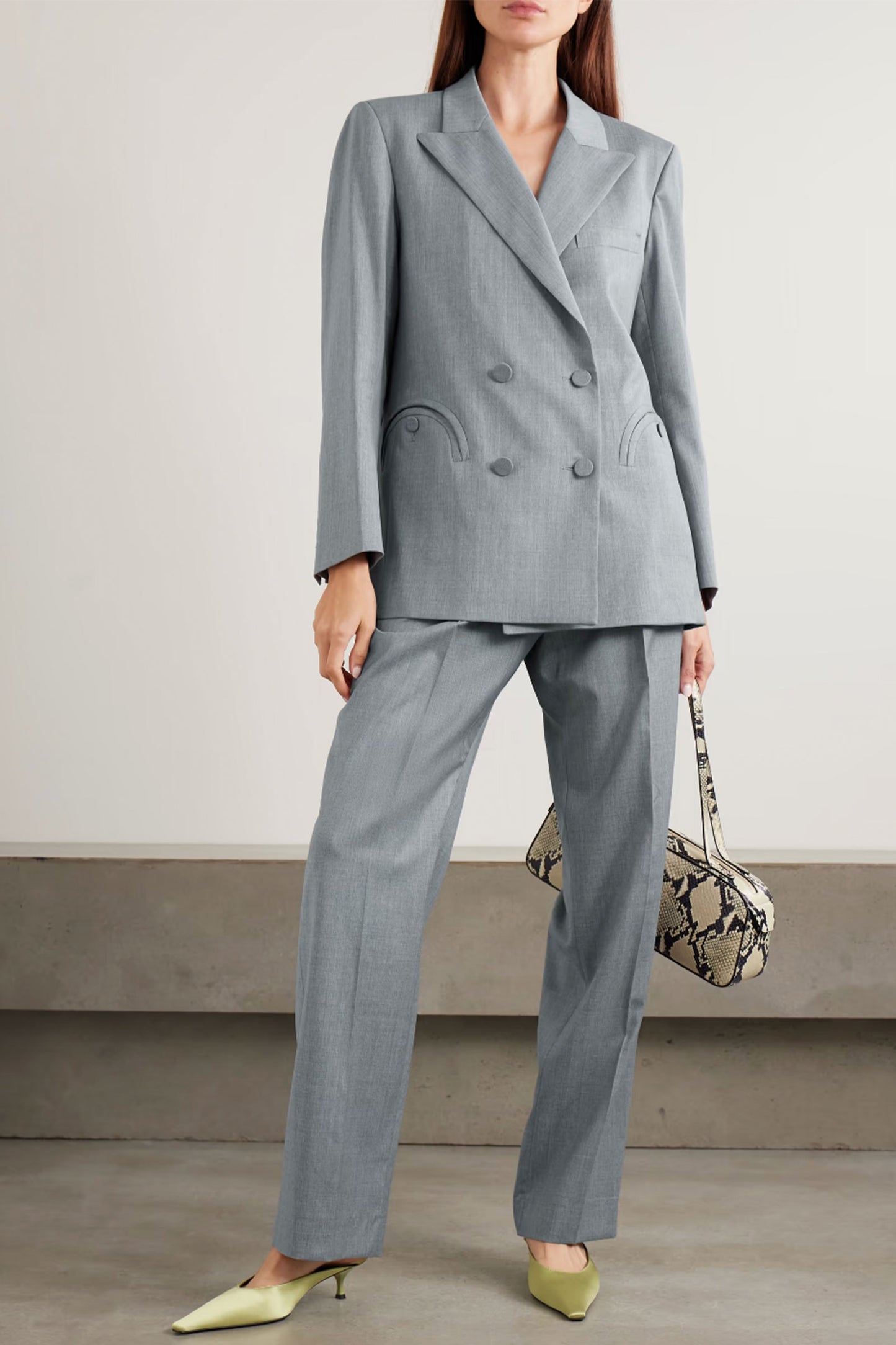 Everynight Double-breasted Wool-twill Blazer and Fox Pleated Straight-leg Pants