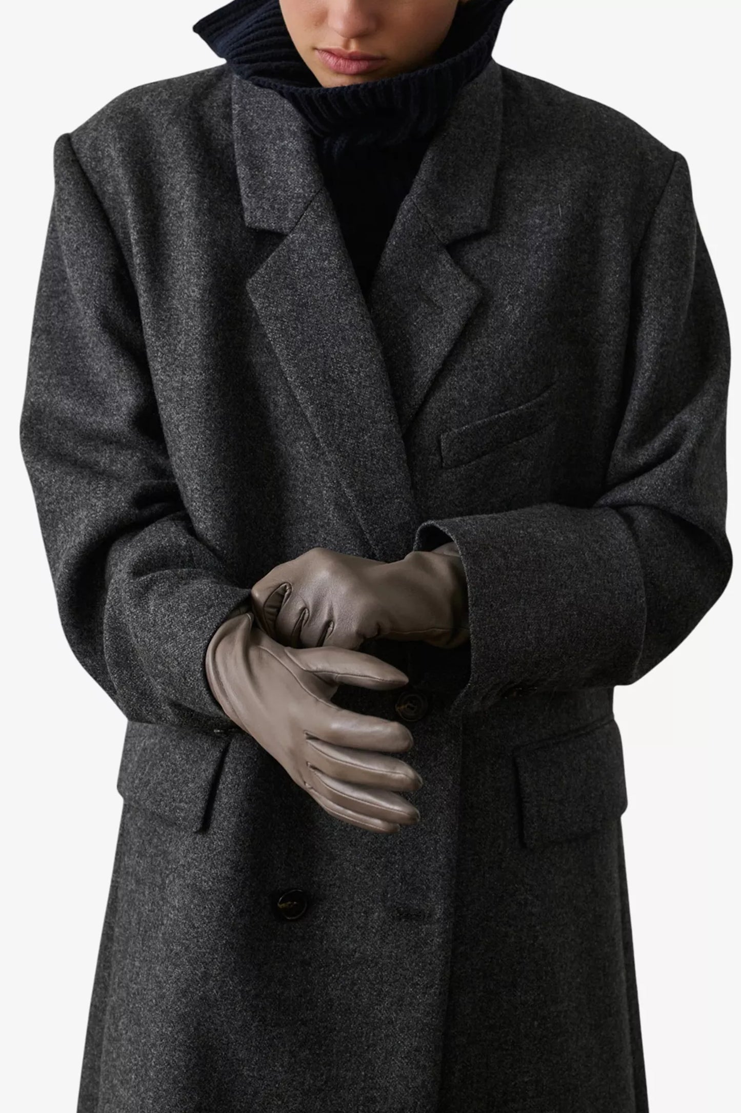 Grey Coligny Double-Breasted Wool Coat