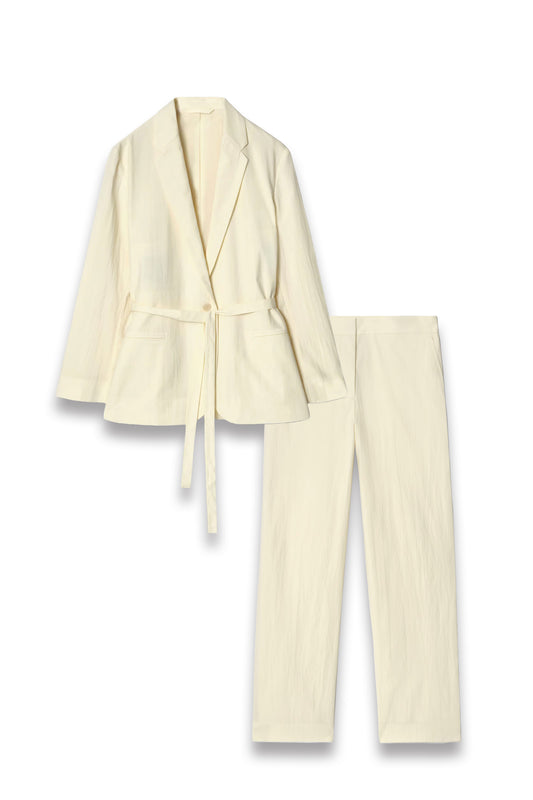 Tie-Waist Cotton Suit
