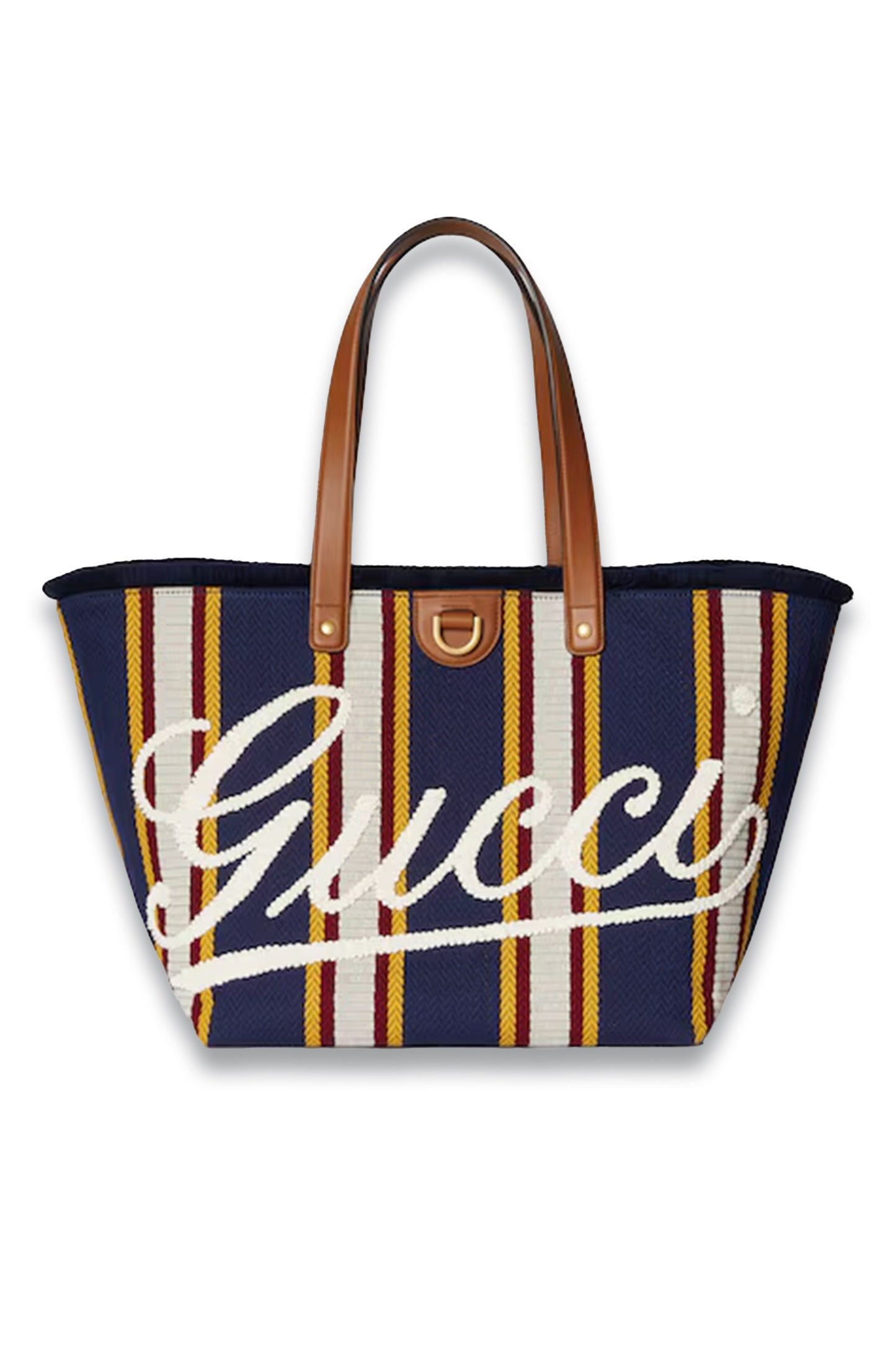 Embroidered Medium Canvas Tote Bag In Dark Blue