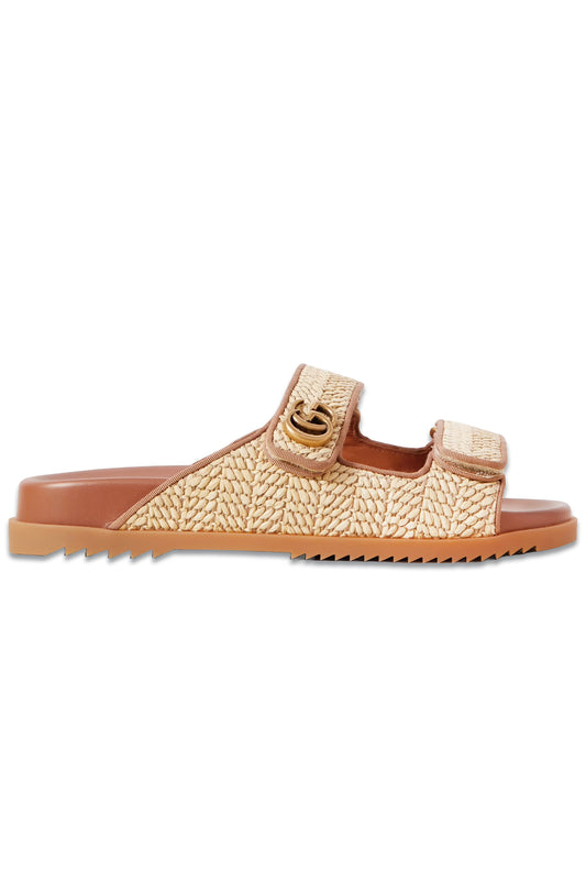 Moritz Grosgrain-trimmed Raffia Sandals