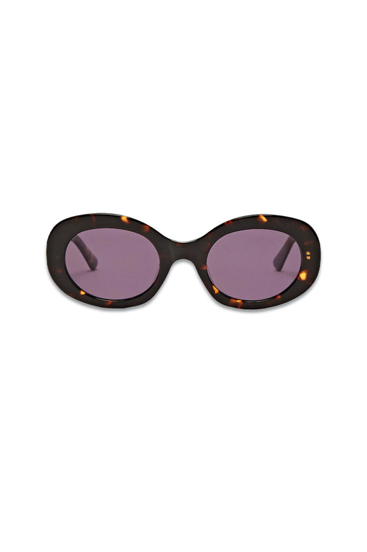 Oval Tortoiseshell Effect Sunglasses