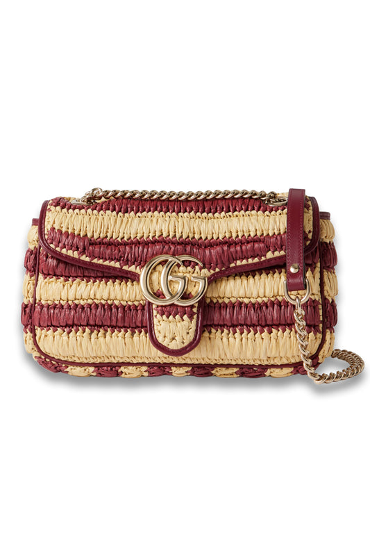 GG Marmont Woven Medium Shoulder Bag
