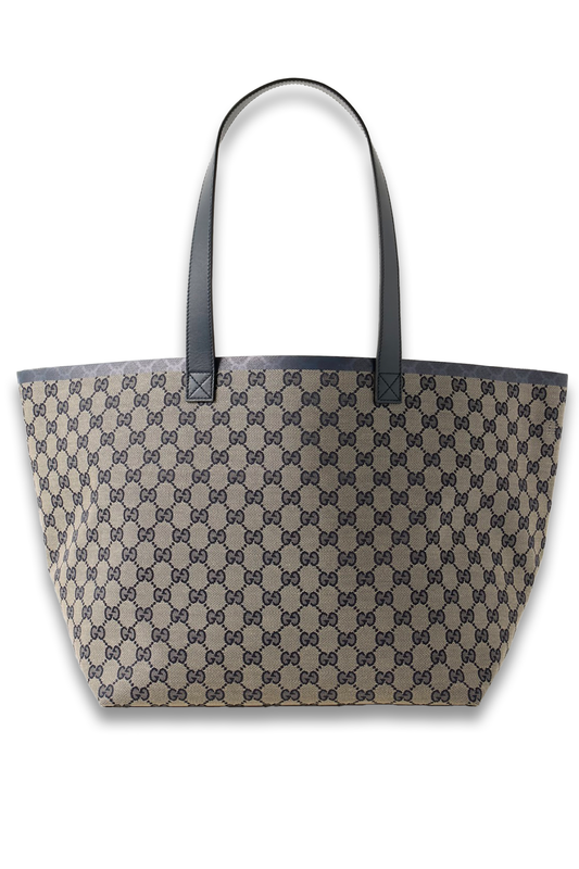 Reversible Leather-Trimmed Coated Canvas-Jacquard Tote