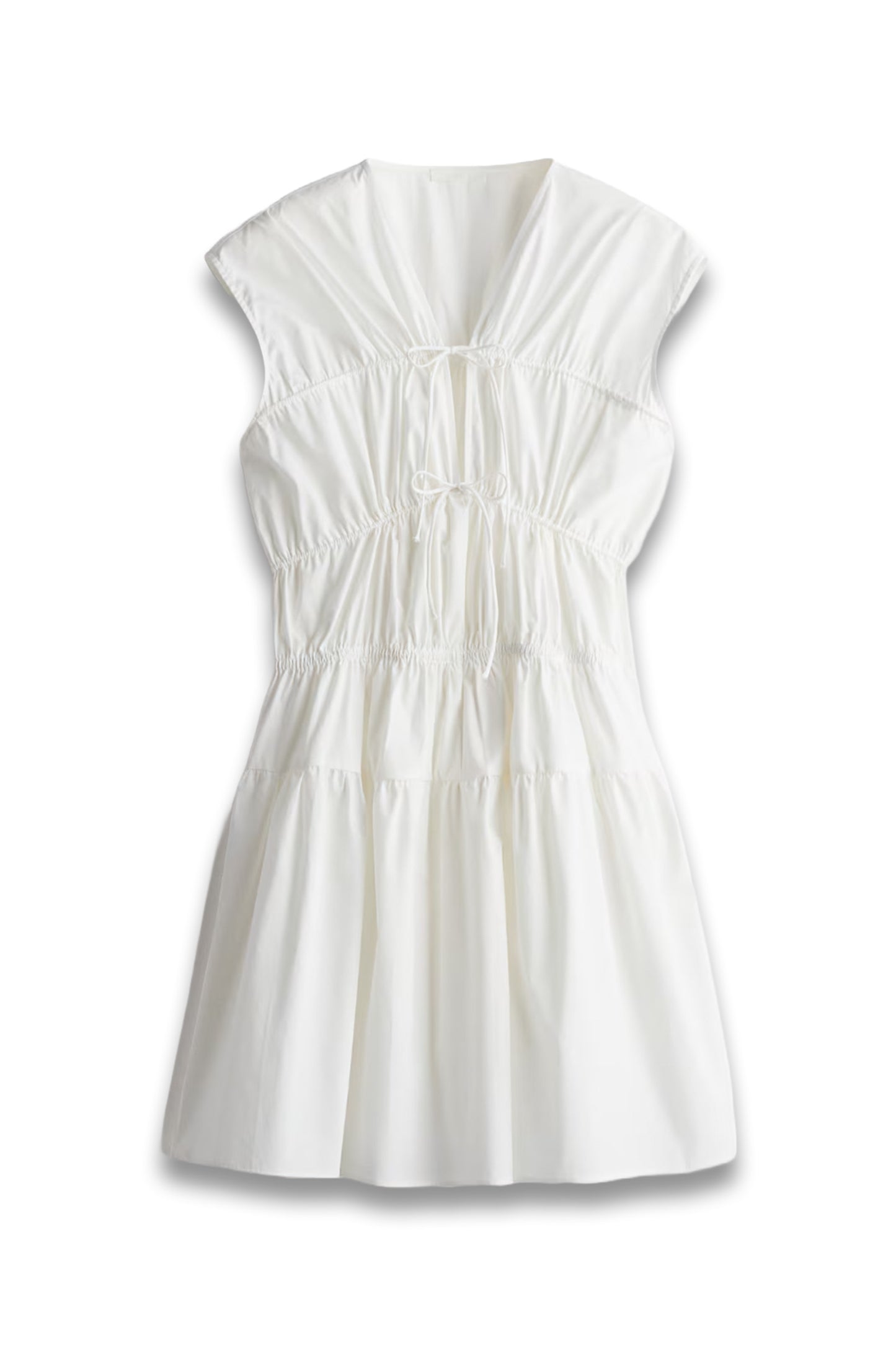 Drawstring-Detail Poplin Dress