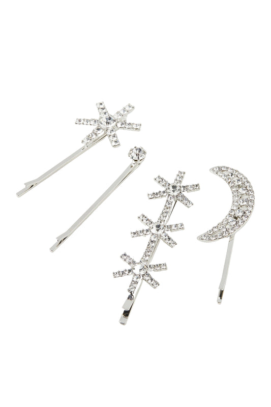 Alvie Starburst & Moon Hair Clips Pack Of Four
