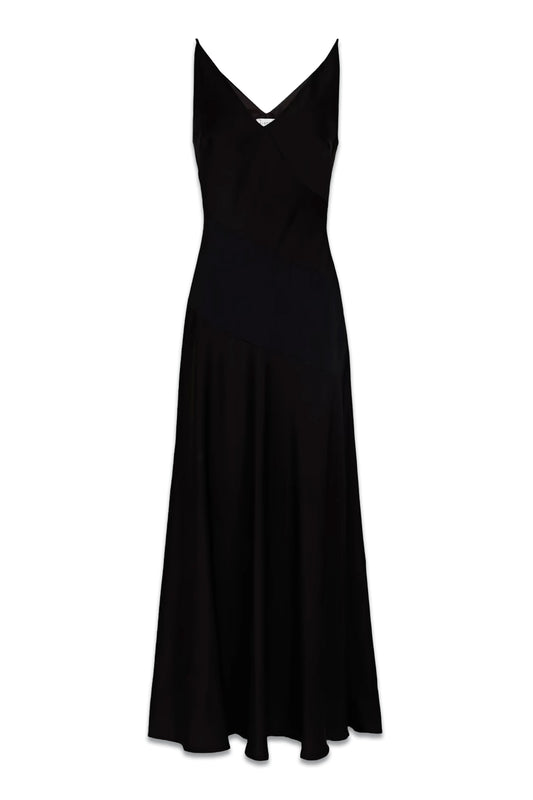 Ivie Crepe-paneled Satin Midi Dress