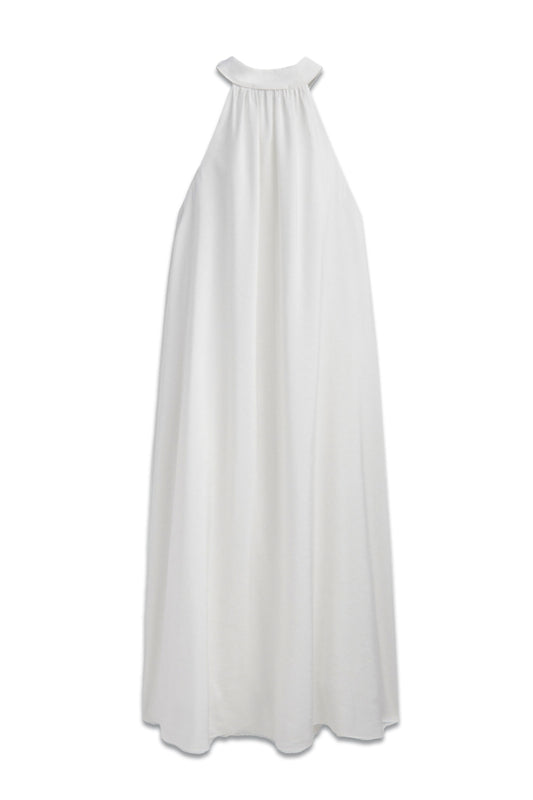 Long Halter Neck Dress with Flounce