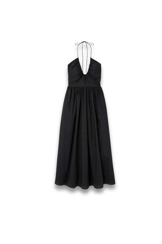 MATTEAU + NET SUSTAIN Gathered Organic Cotton-voile Halterneck Midi Dress