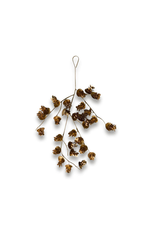 Antique Finish Christmas Pine Cone Branch Decoration