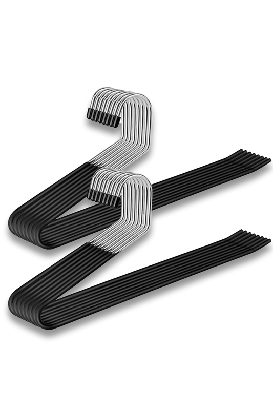 Trouser Hangers, 16 Pack Space Saving Open-Ended Metal Pants Hanger, Non Slip Trousers Slack Hangers Organisers for Pants Jeans Slacks Scarf Trousers Ties