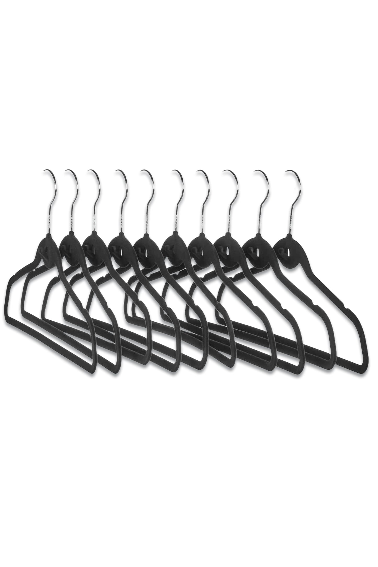 Flock Clothes Hangers, Pack of 10, Black