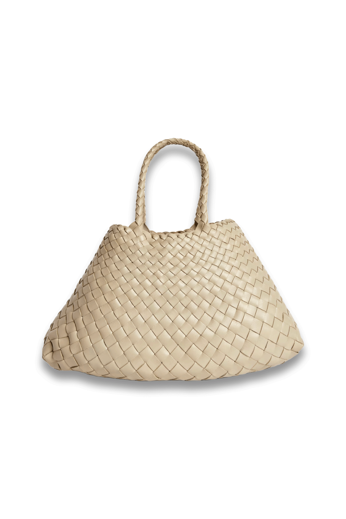 Small Leather Woven Santa Croce Tote Bag