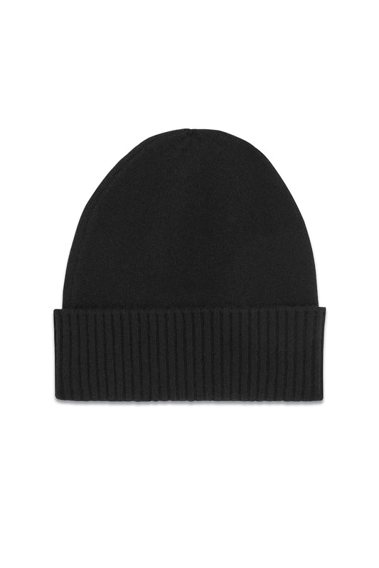 Cashmere Beanie Hat, Black