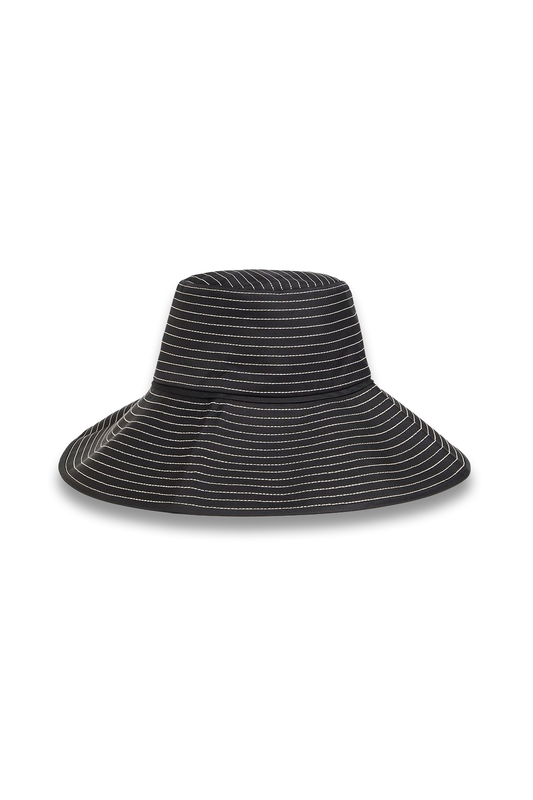 Striped Silk-Twill Sunhat