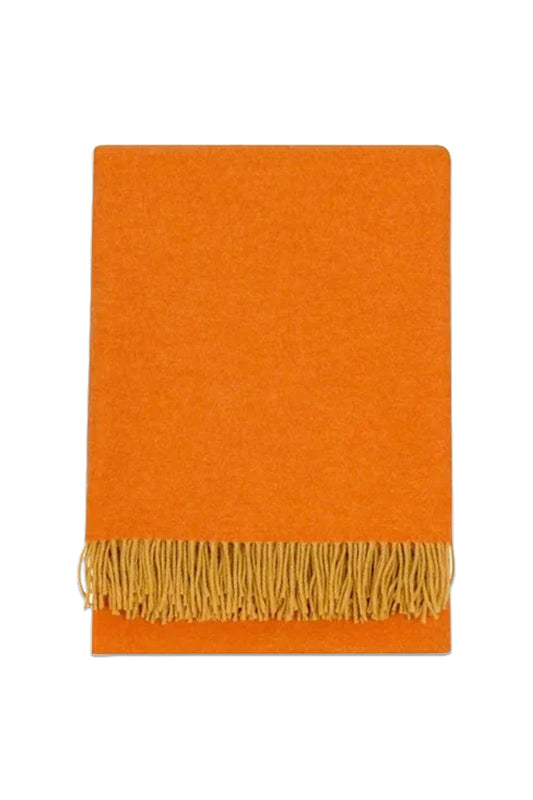 Two Tone Merino Throw Orange