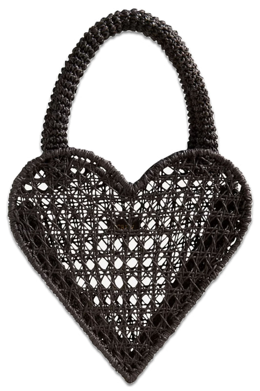 Small Heart Straw Bag