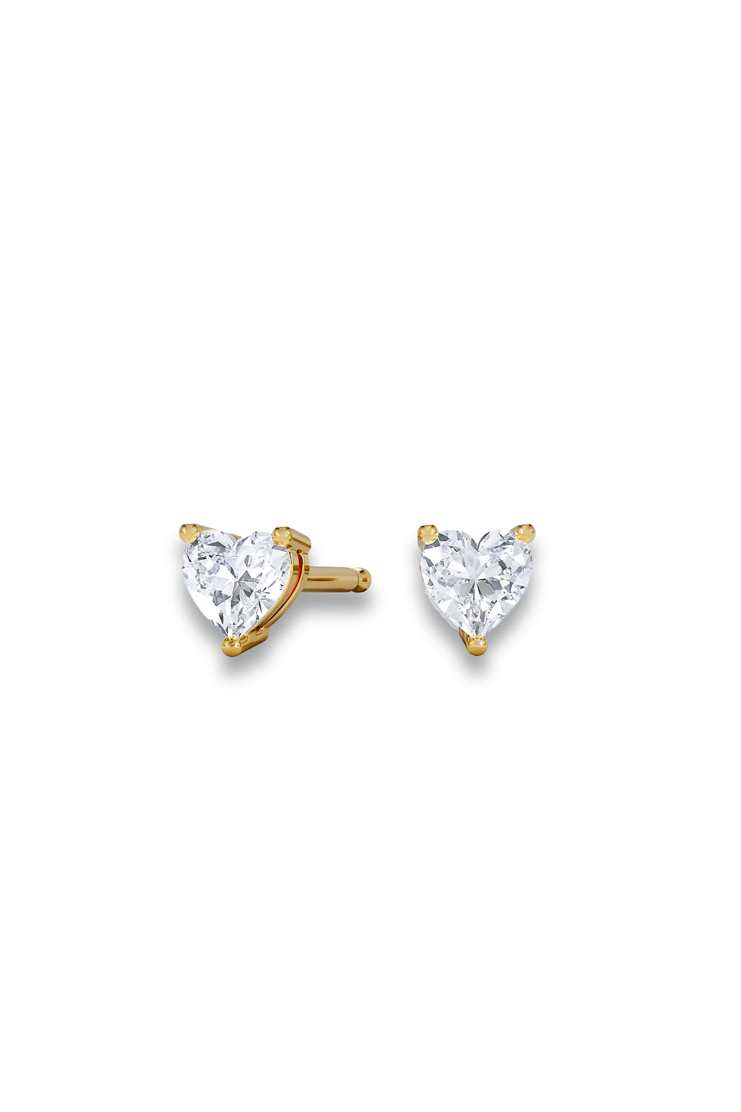 Naomi Heart Cut Lab Diamond Stud Earrings 0.30ct H/SI in 18k Gold Vermeil