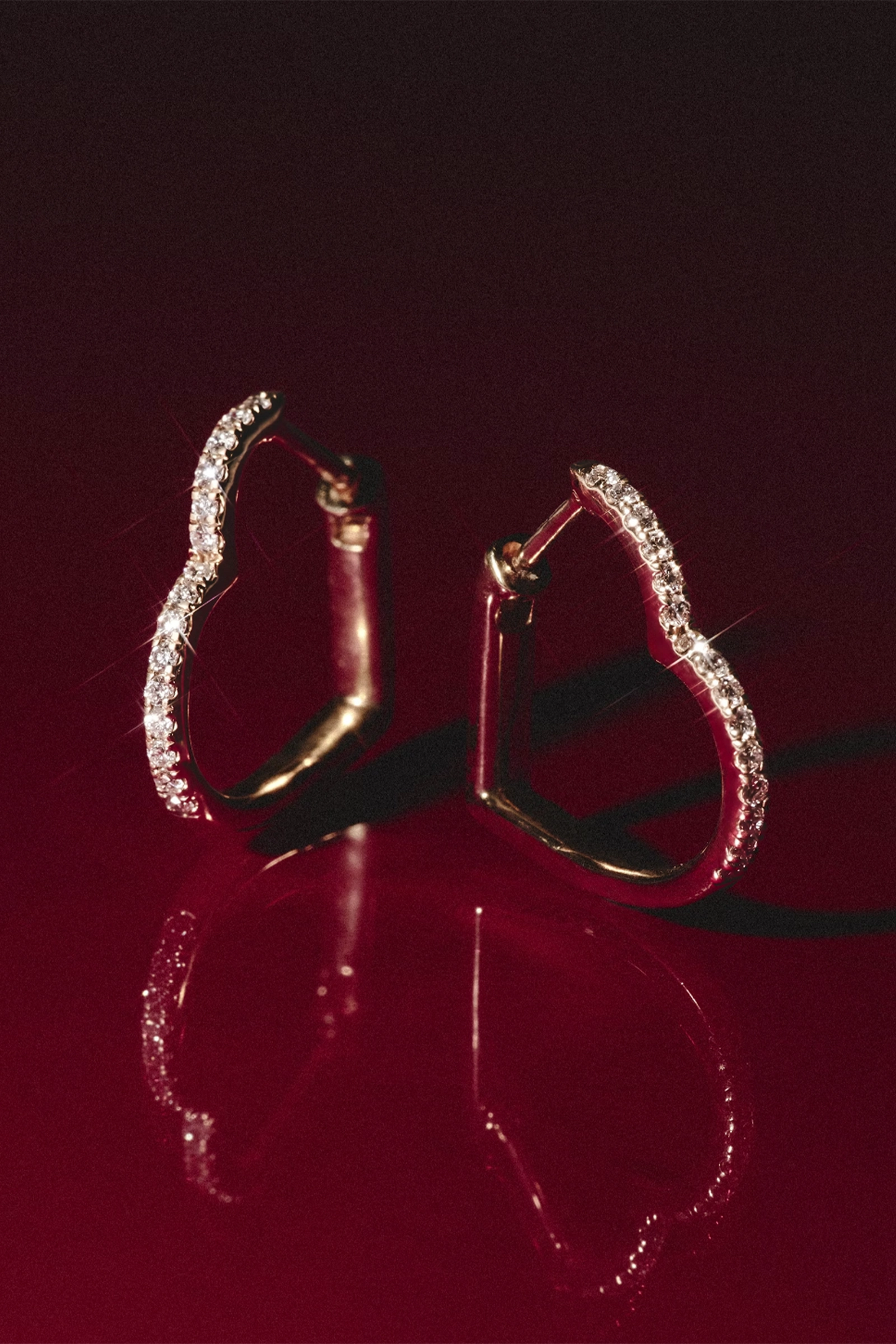 Lab Diamond Heart Hoop Earrings 0.22ct in 18K Gold Vermeil