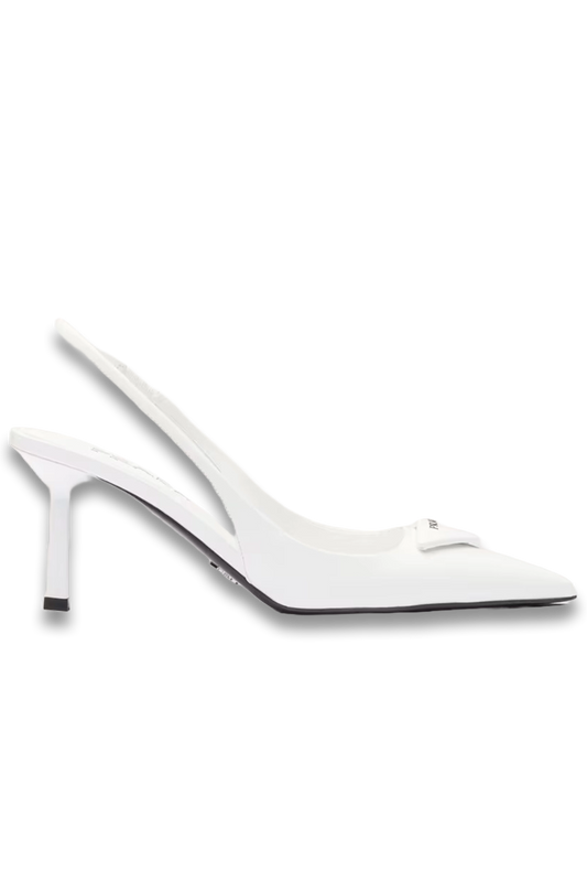 Brushed Leather Slingback Pumps 75